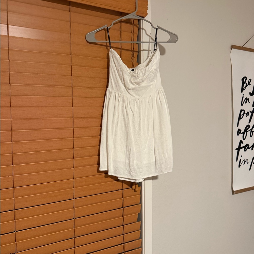 White strapless mini dress